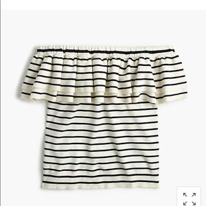 J.Crew Lightweight Off-The-Shoulder Ruffle Sweater